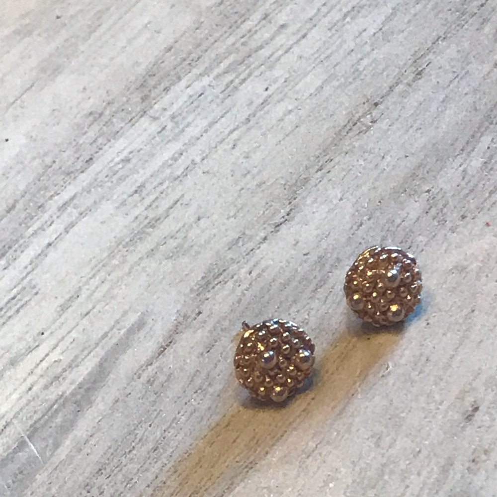 Small Vintage Gold Toned Stud Earrings